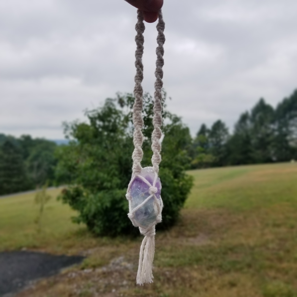 Handmade crystal hanger for car mirror or home